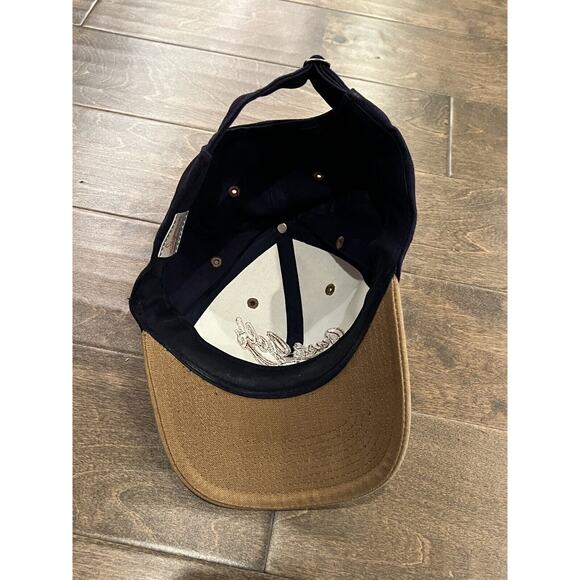 Signatures Mens Navy Tan Just Golf Adjustable Strapback Hat Baseball Golf Cap - Picture 7 of 8